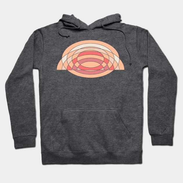 Minimal Geometric Line Art Peach Fuzz Hoodie by ellenhenryart